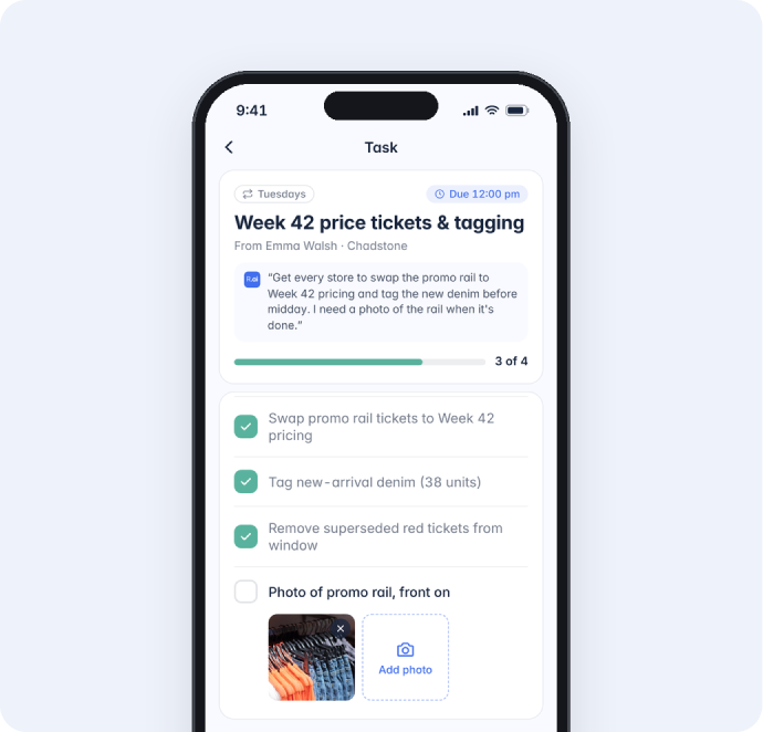 Centralised tasks and comms