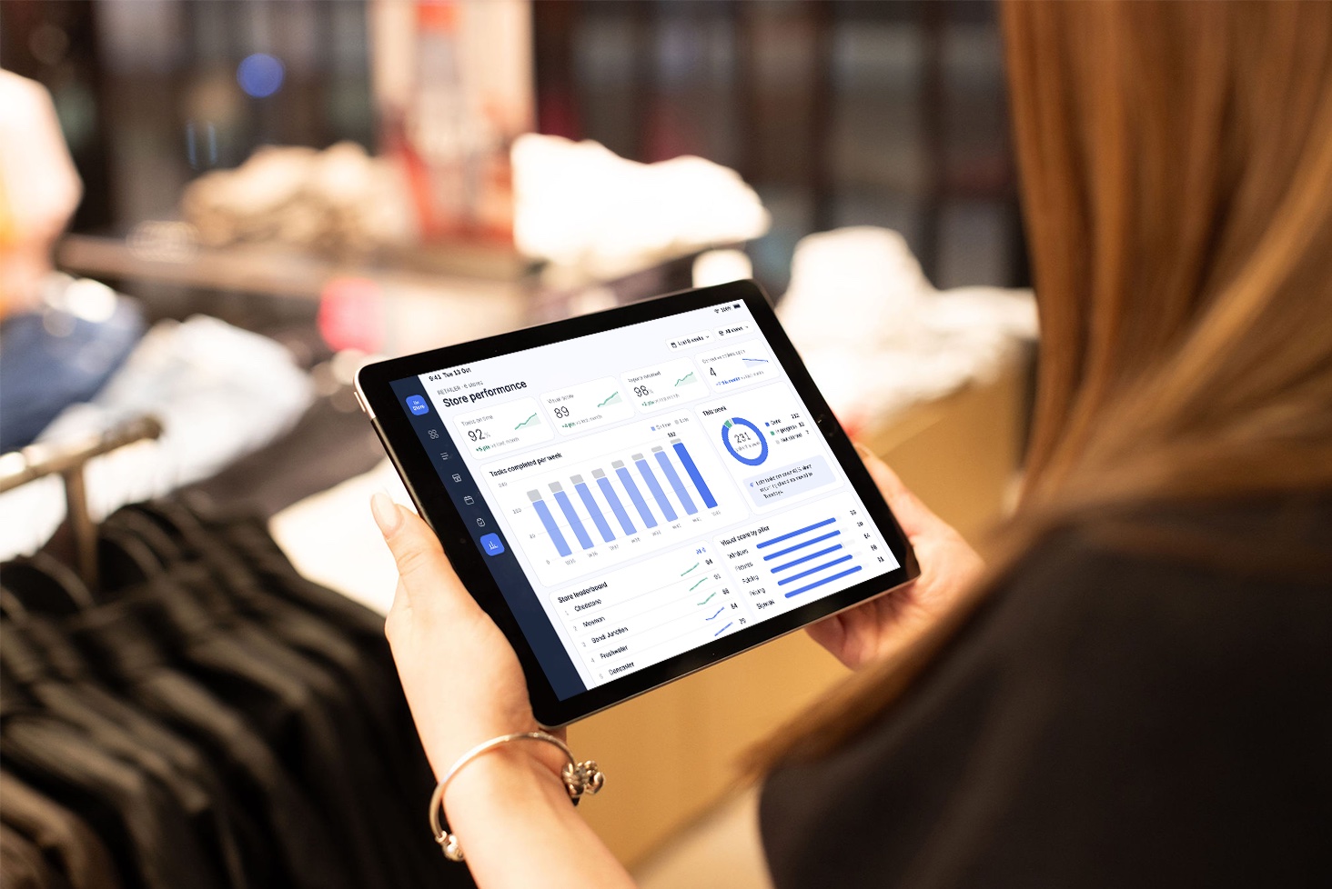 ReStore for Retail mobile app report with store stats and graph